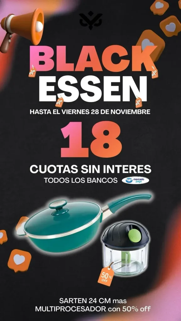 sarten y multiprocesador essen promoción black
