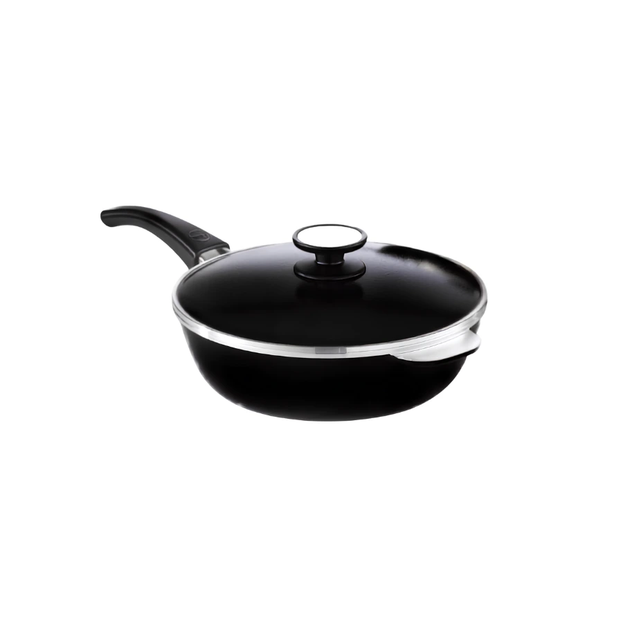 Sartén 24 cm Black Edition Essen negra con mango y tapa