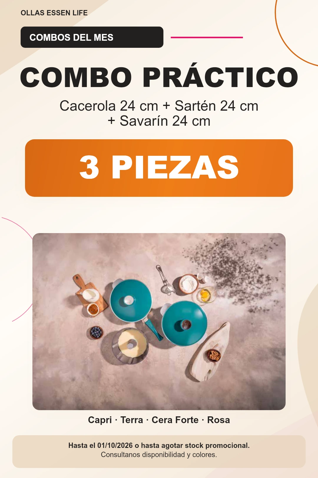 Combo Práctico Essen piezas para la cocina de todos los días