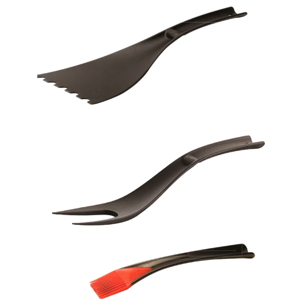 Set de Utensilios para Carnes Essen con tenedor espátula y pincel